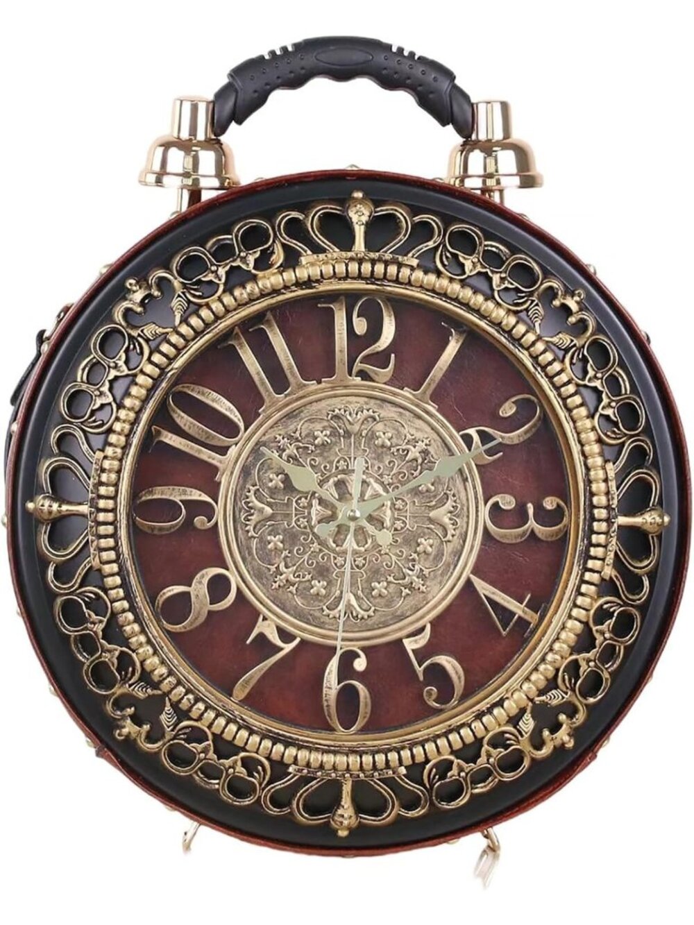 Women's Brown Novelty Clock Purse Steampunk Luxurious Surface Crossbody Bags